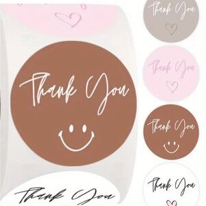 Thank You Sticker Set - 4 Different Colors, 500 Roll